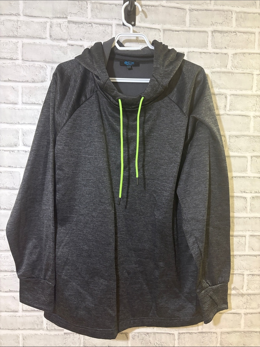 ACX Active Dark Gray Pullover Hoodie with Bright Teal Logo, XL